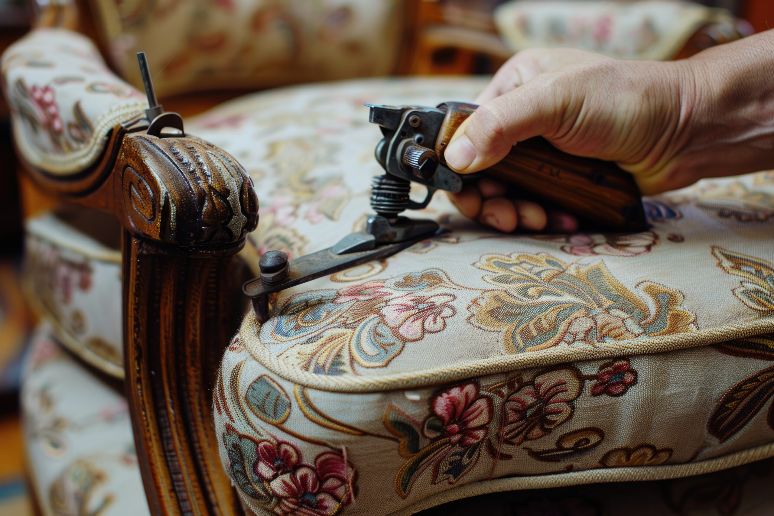 Restauration d'un fauteuil à l'ancienne à saint remy de provence et martigues